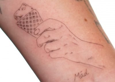 Fineart-Eis und Schriftzug "mei Mäd" in Charlyns Handschrift